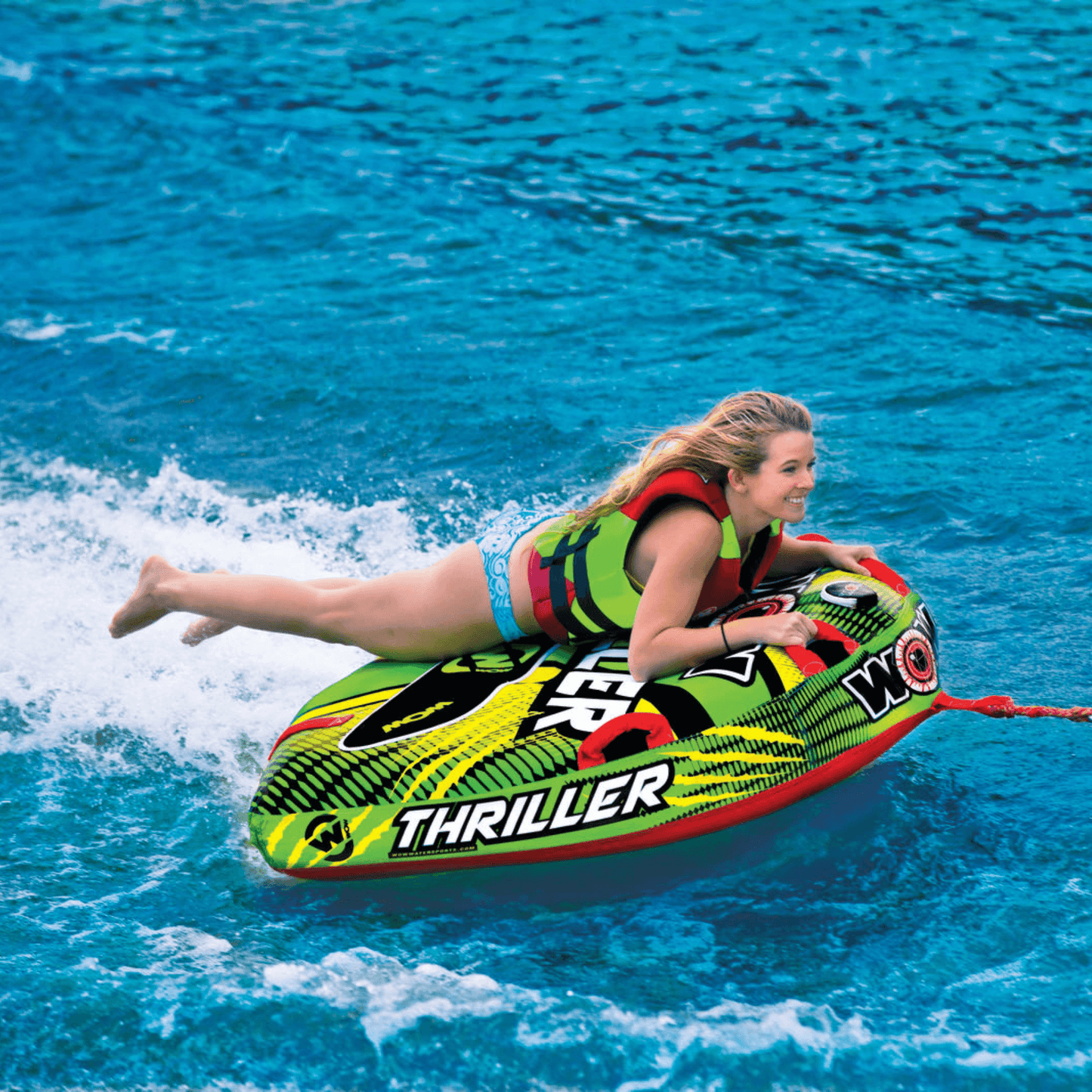 WOW Watersports Big Thriller 1 Person Inflatable Towable Deck Tube