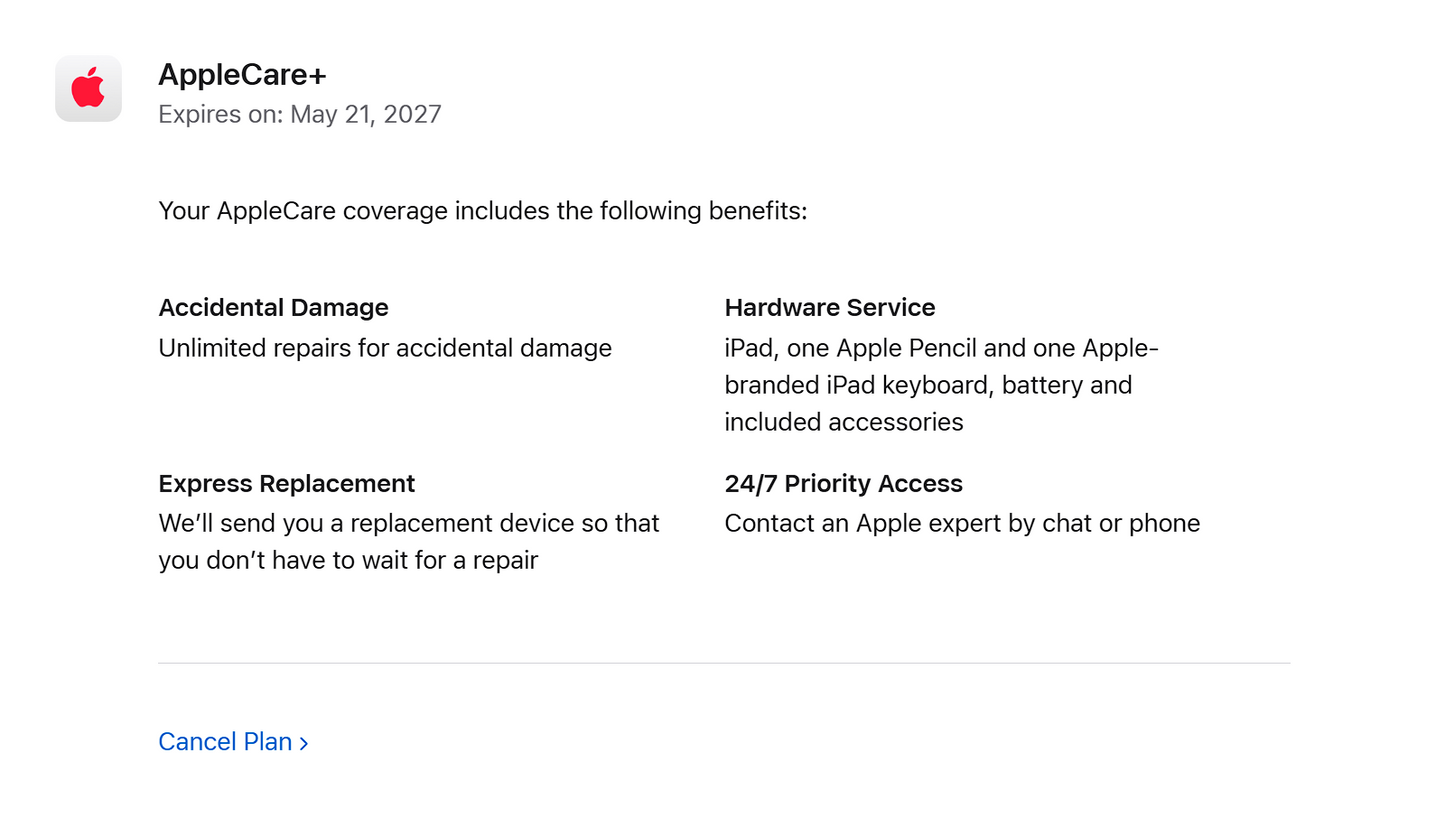 iPad Pro 11‑inch (2024) Nano‑Texture – M4 10‑Core CPU/GPU • Cellular 5G – 16GB RAM 1TB SSD • AppleCare+ 5/27