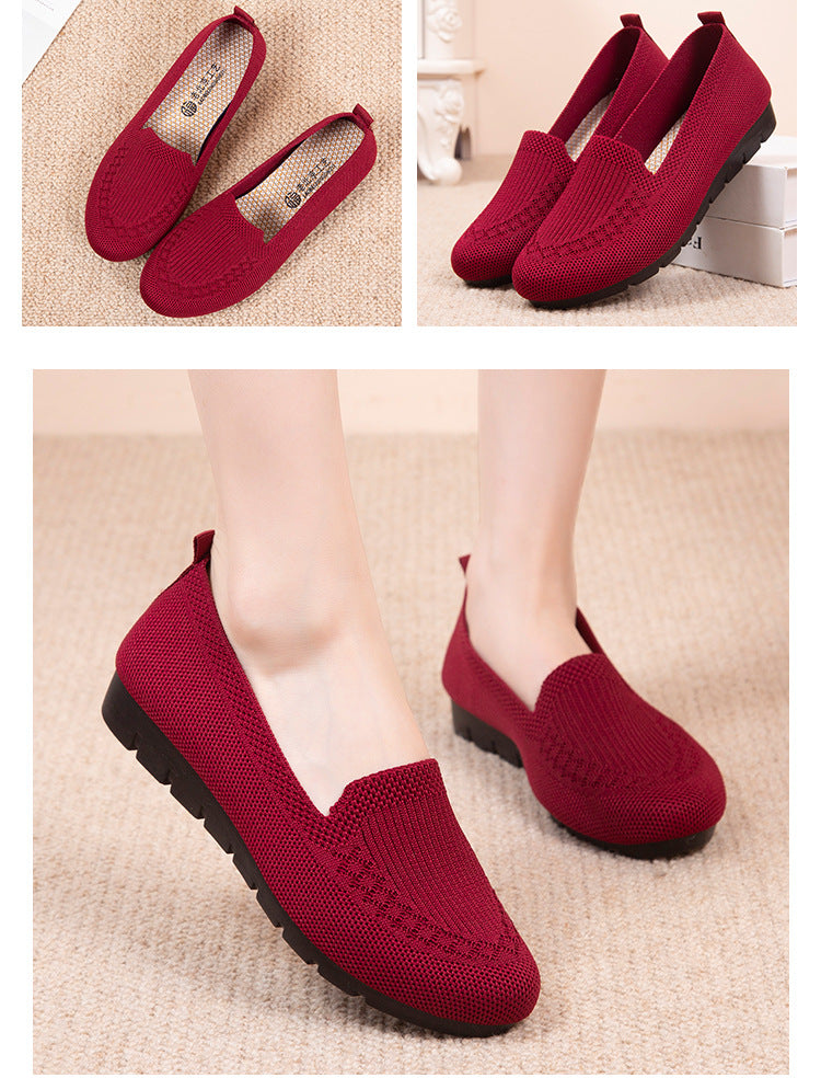 Women's Comfy Solid Color Knit Loafers