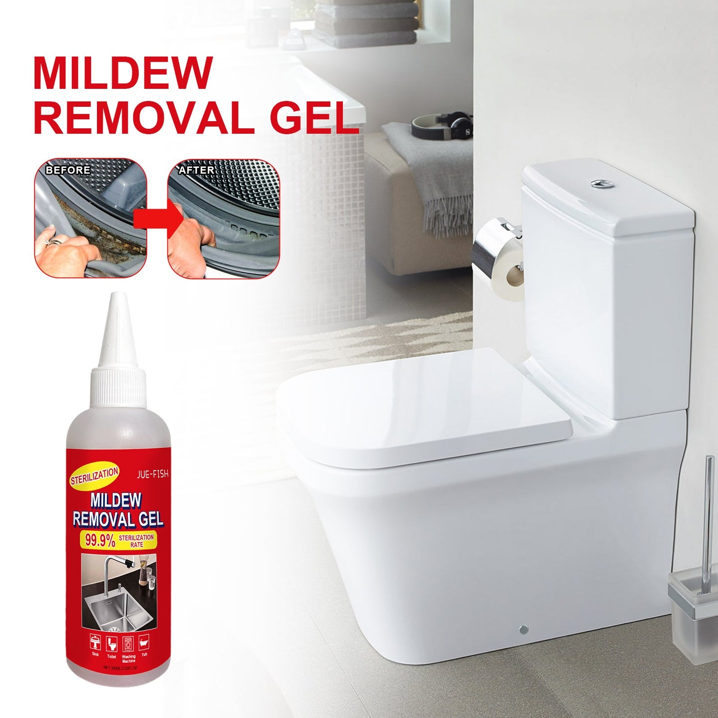 JUE-FISH Mildew Remover Gel Wall Stain Cleaner Kitchen Tile Crevices Mildew Remover Wall Multi-Effect Mildew Inhibitor