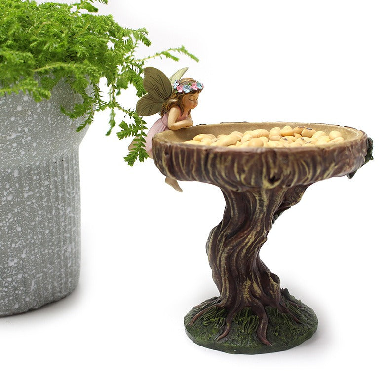 Flower Fairy Bird Feed Ornament Resin Garden Fairy Ornament Bird Feed Ornament