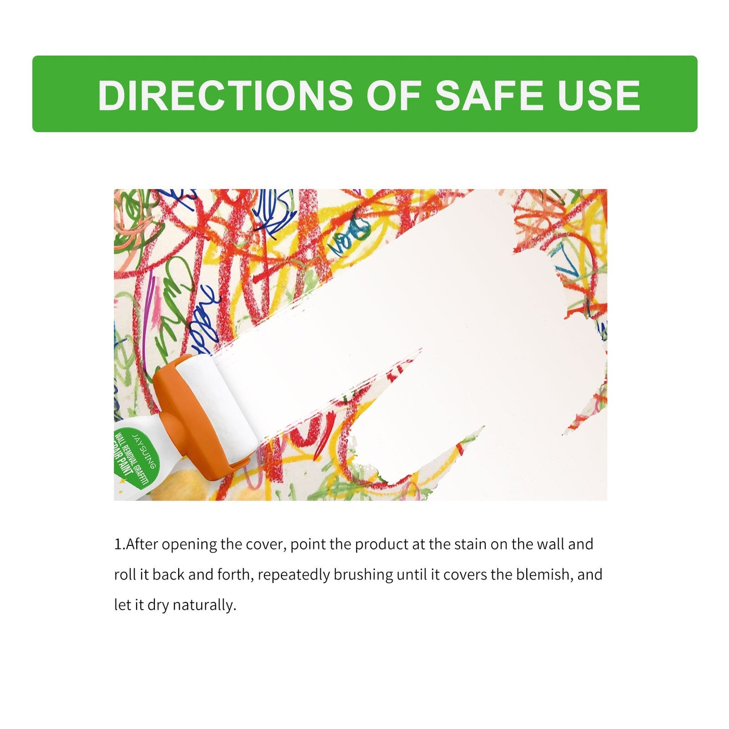 JAYSUING Wall Removal Graffiti Repair Paint, Wall Graffiti Stain Cover Repair Home Self-Painted Wall Paint