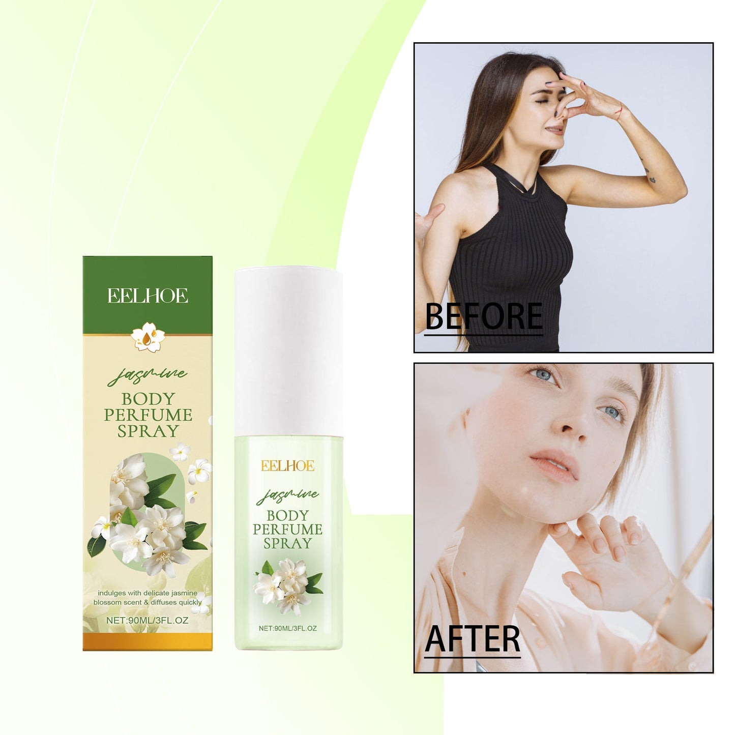 Jasmine Body Perfume Spray, Refreshes And Moisturizes Skin Lightly With A Fragrant Jasmine Fragrance