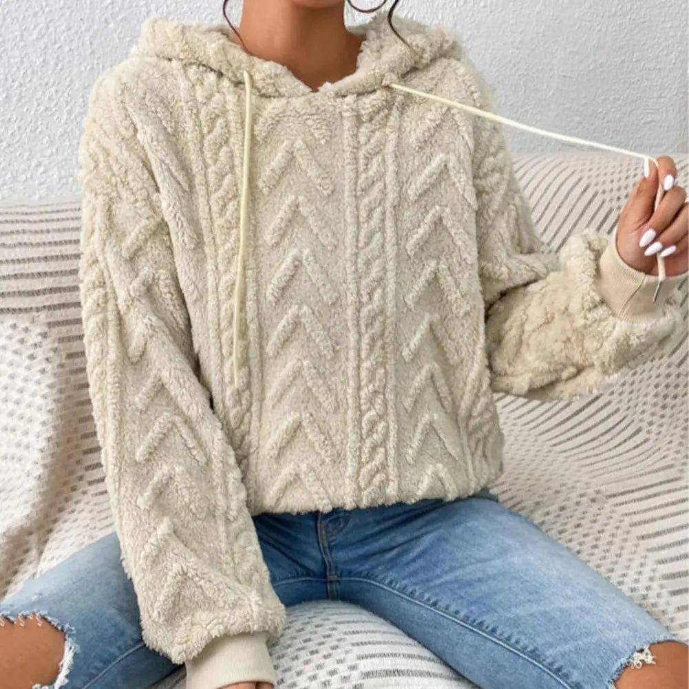 Women's Thick Plush Hoodie Sweatshirt for Autumn Winter