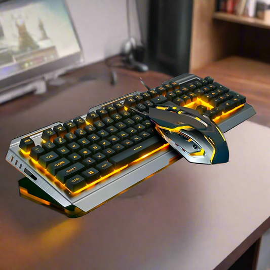 Premium Metal Gaming Keyboard and Mouse Set by Ninja Dragons V1X