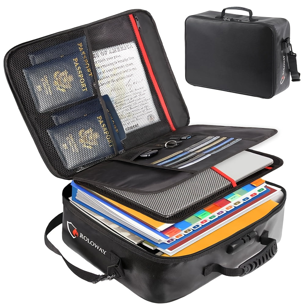 Fireproof Document Bag with Lock  Reflective Strip