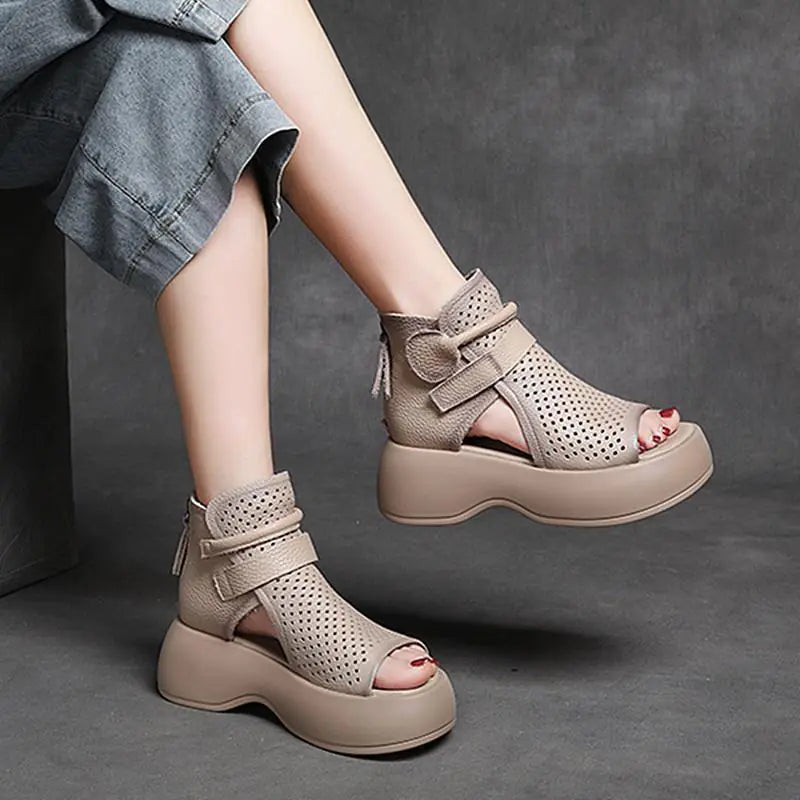 High-Top Women's Retro Platform Heel Sandals