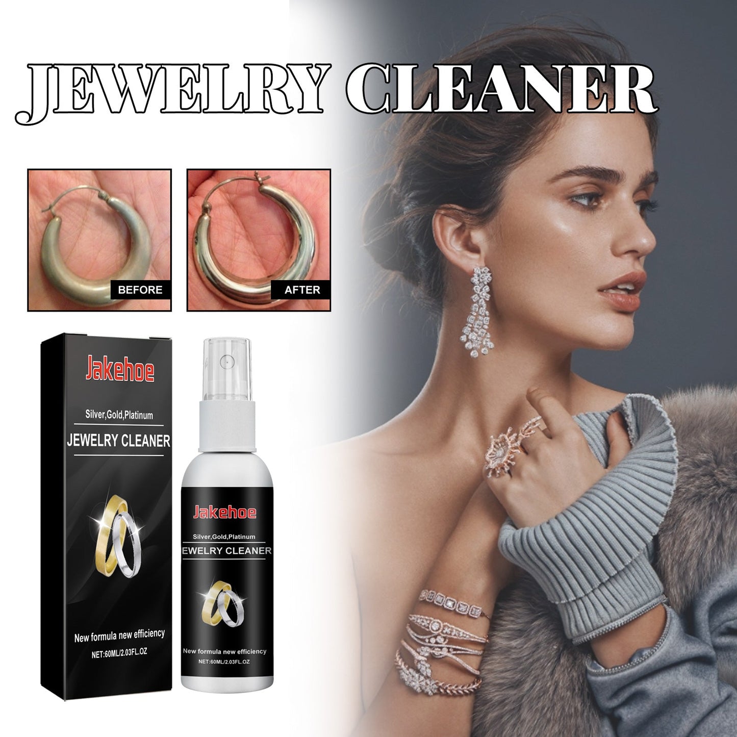 Jewelry Cleaner, Gold And Silver Jewelry Watches Diamond Ring Jewelry Decontamination Anti-Oxidation Cleaner