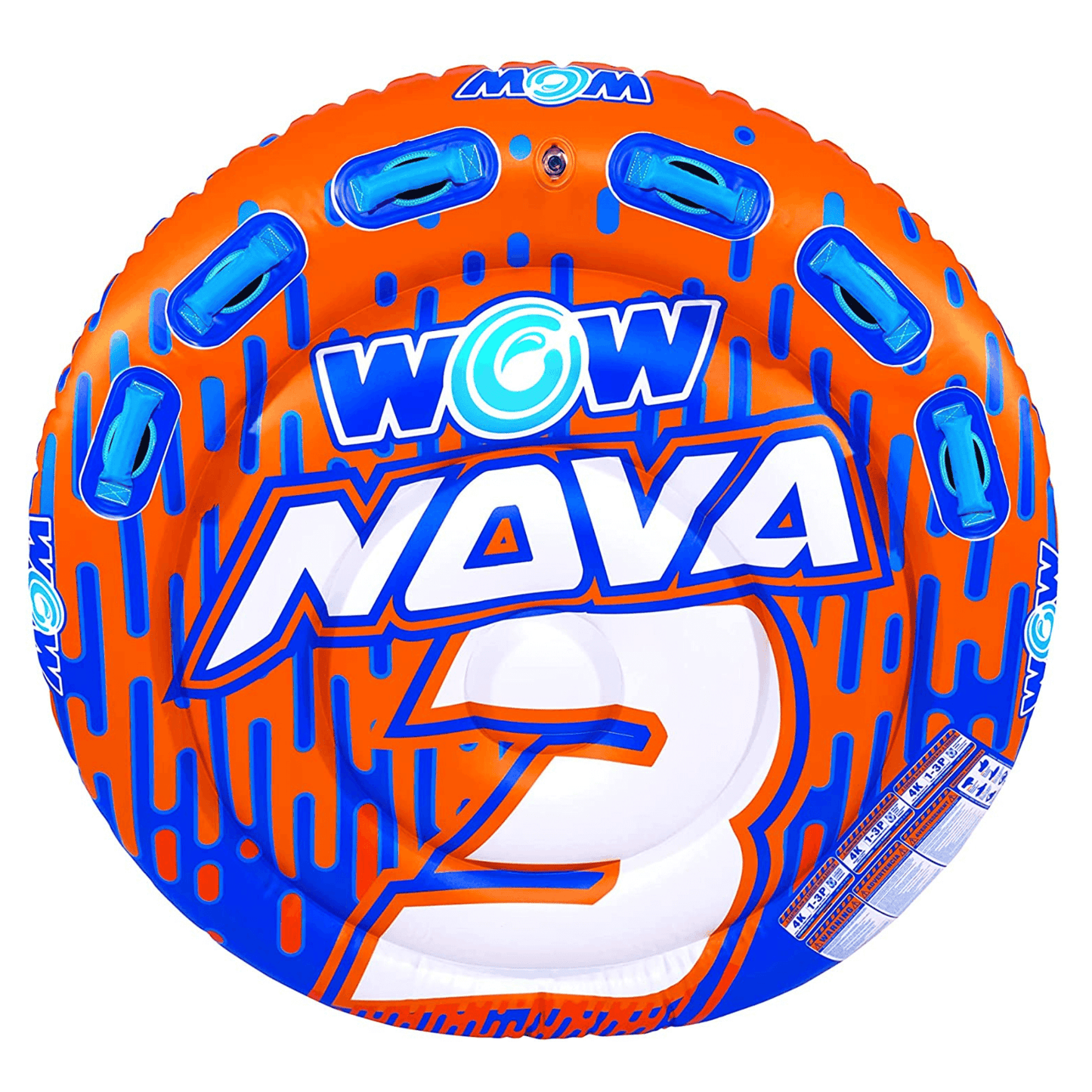 WOW Watersports Nova 3 Person Towable Deck Tube with Foam Handles