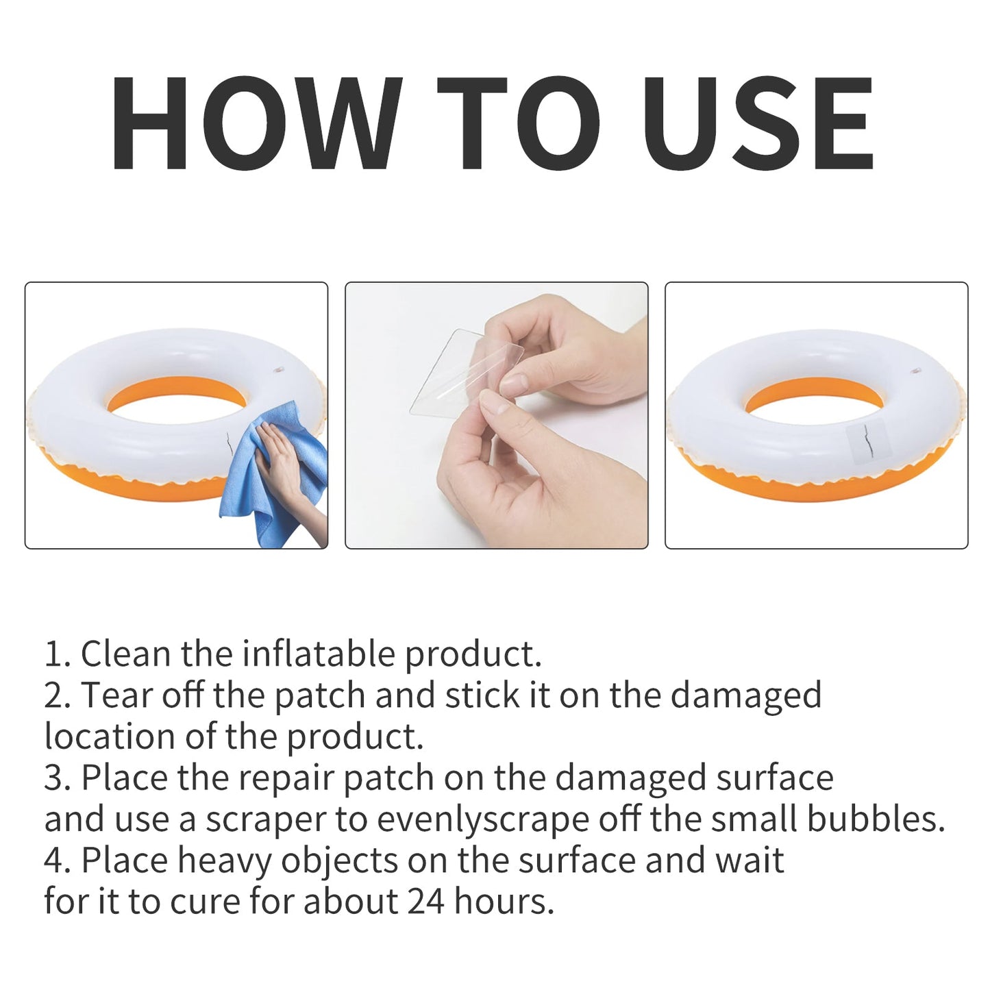 JUE FISH Rubber Swimming Ring Repair Patch, Swim Ring Patch Self-Adhesive Seal