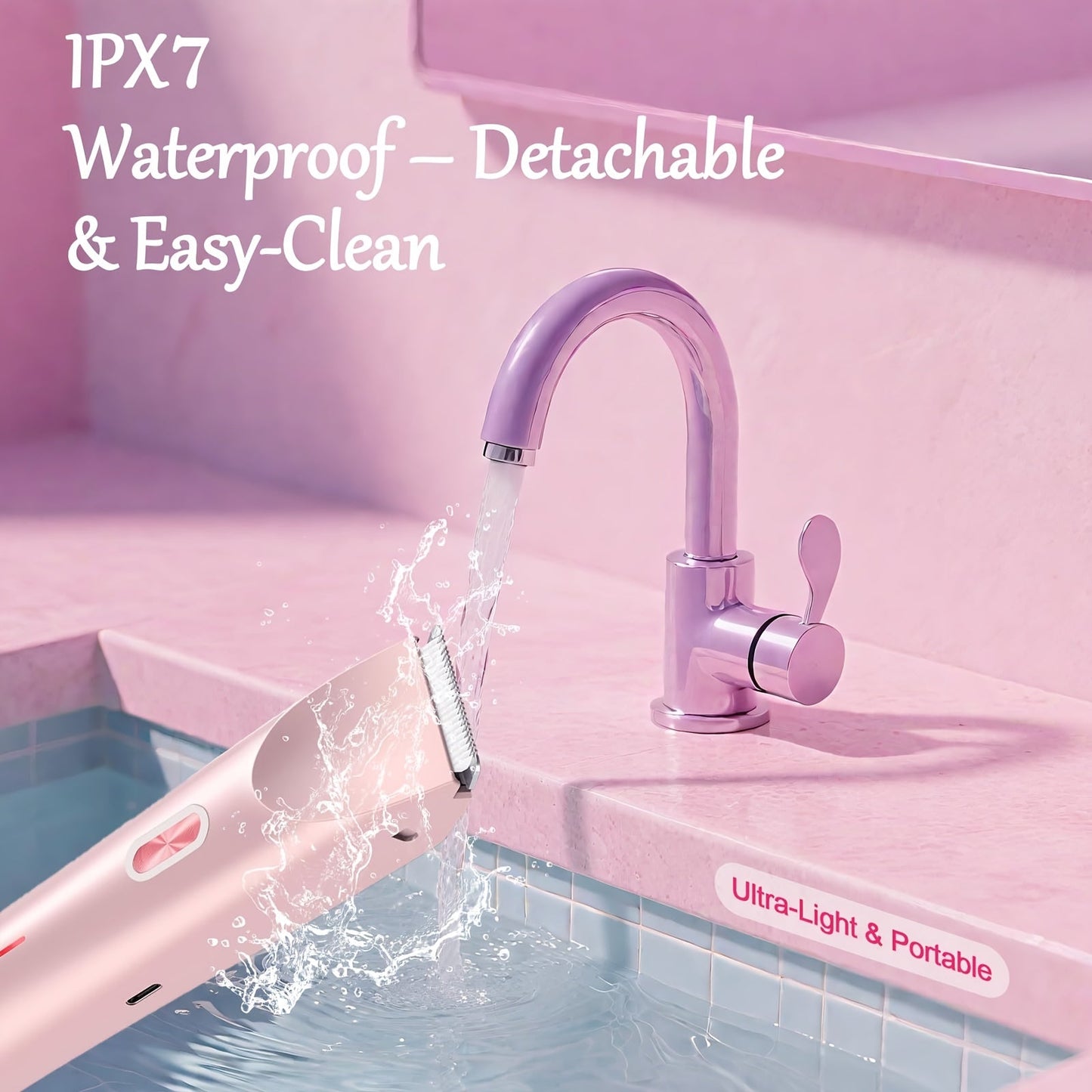 Pink Dual Head Electric Shaver  Bikini Trimmer US Powered Waterproof