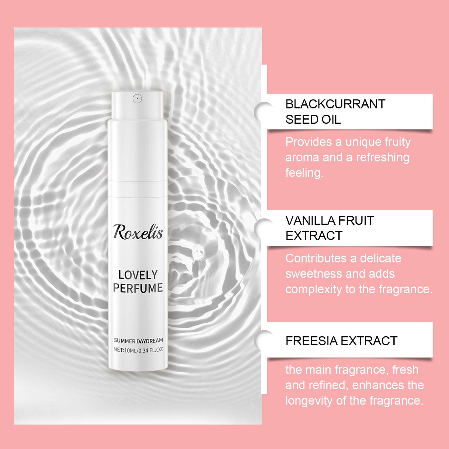 Freesia Spin Perfume Spray, Women Exude Long-Lasting Charm Fresh Elegant Light Fragrance Portable Sample Perfume