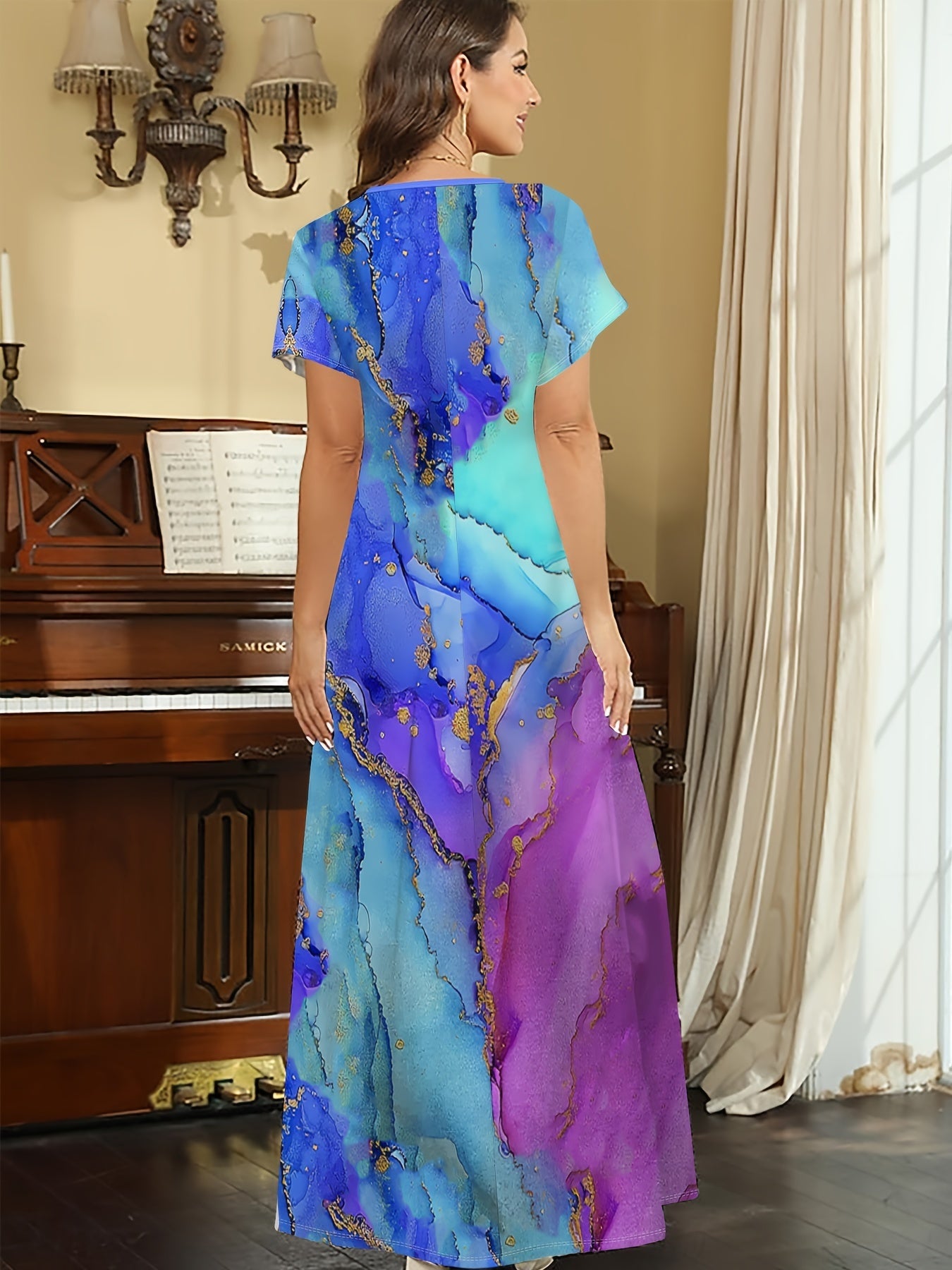 Comfort Marble Swirl Dress Plus Size