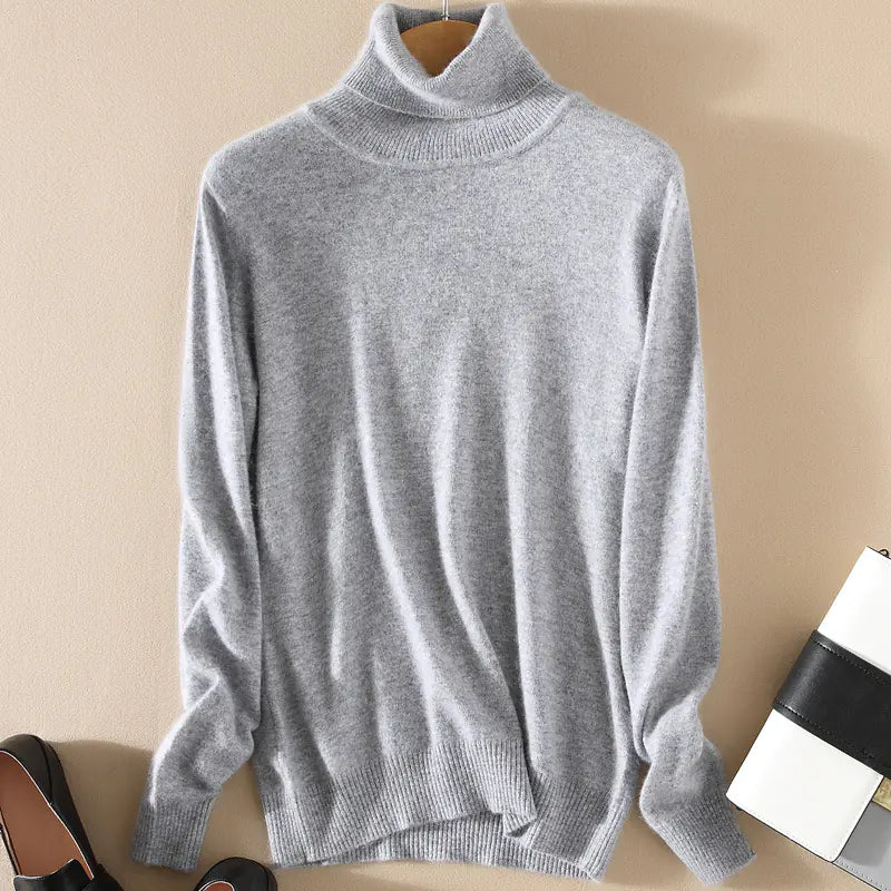 Women's Plus Size Knitted Turtleneck Sweater