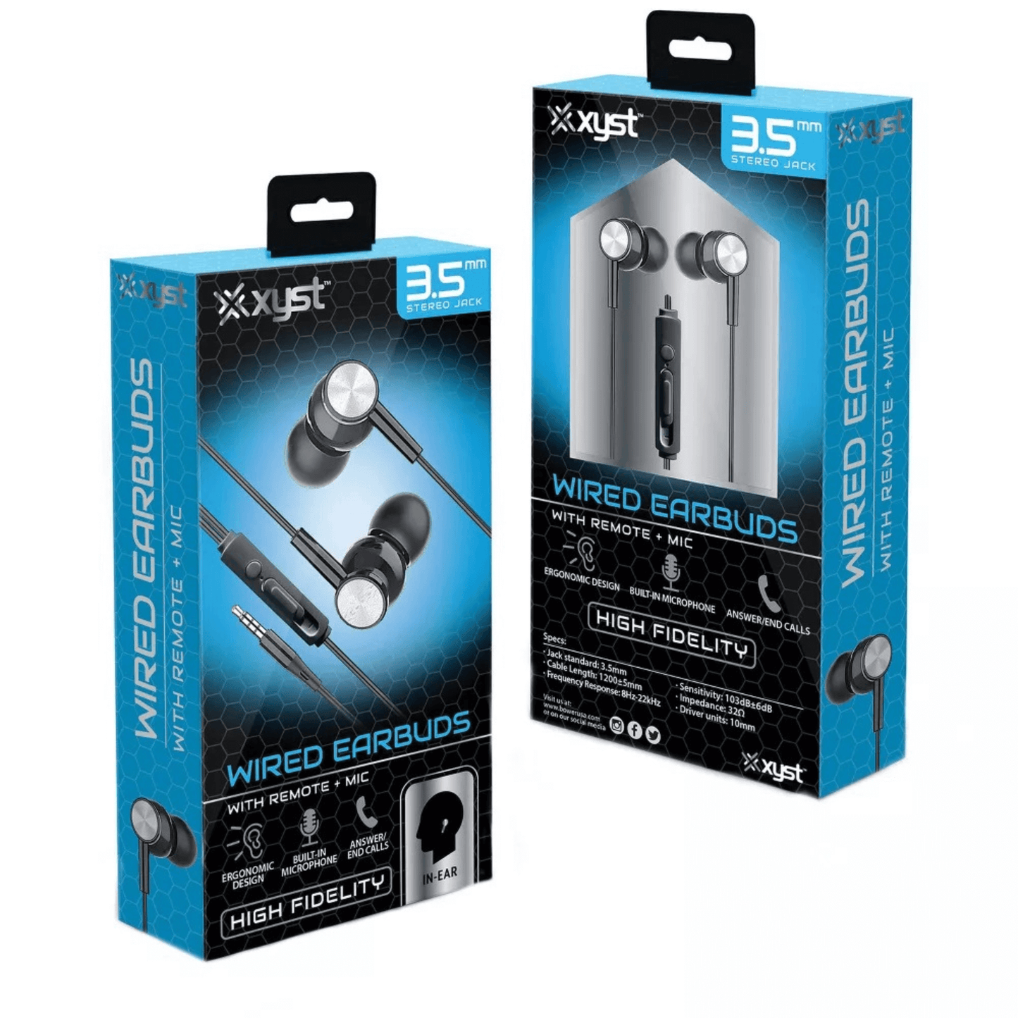 Xyst 3.5mm Stereo In-Ear Earbuds with Microphone