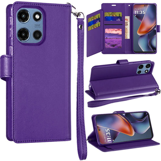 Moto G Power 5G 2025 PU Leather Wallet Case with Card Holder