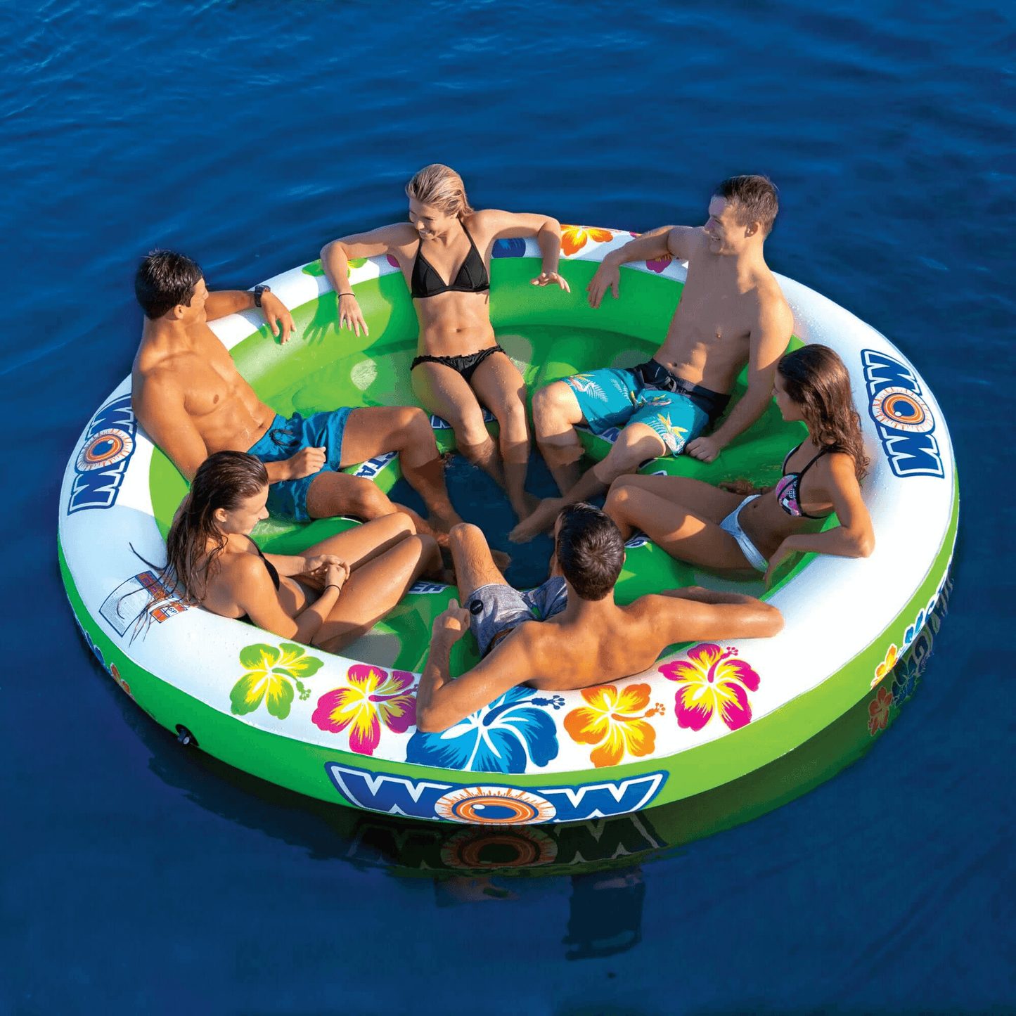 WOW Watersports Floating 6 Person Water Lounge & Island - Stadium Islander w Backrest