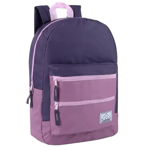 Trail maker Multi Pocket Multicolor Backpack with Adjustable Padded Straps (Purple)