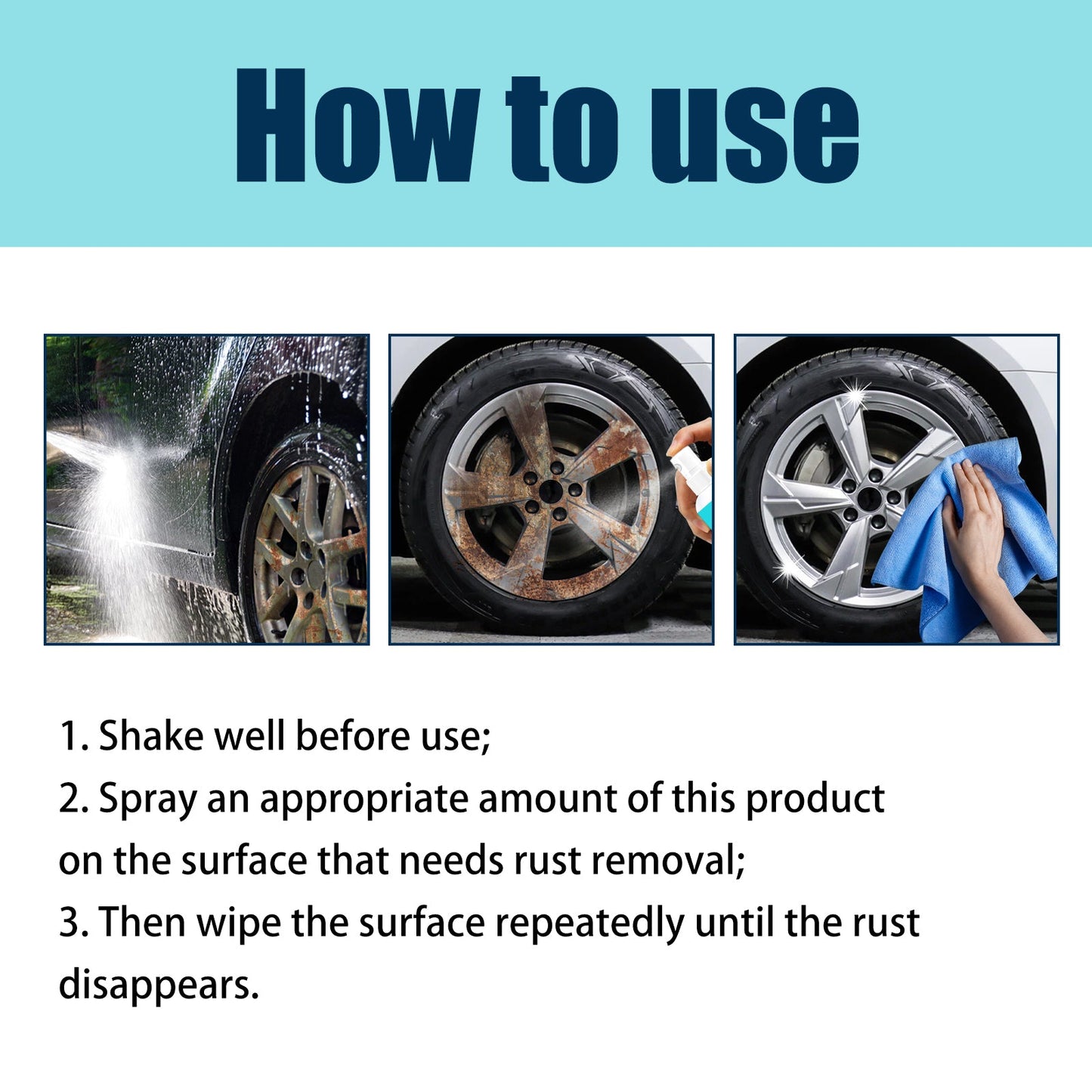 Iron Powder Remover, Strong Cleaning Reconditioning Rust Remover Spray For Car Metal Parts