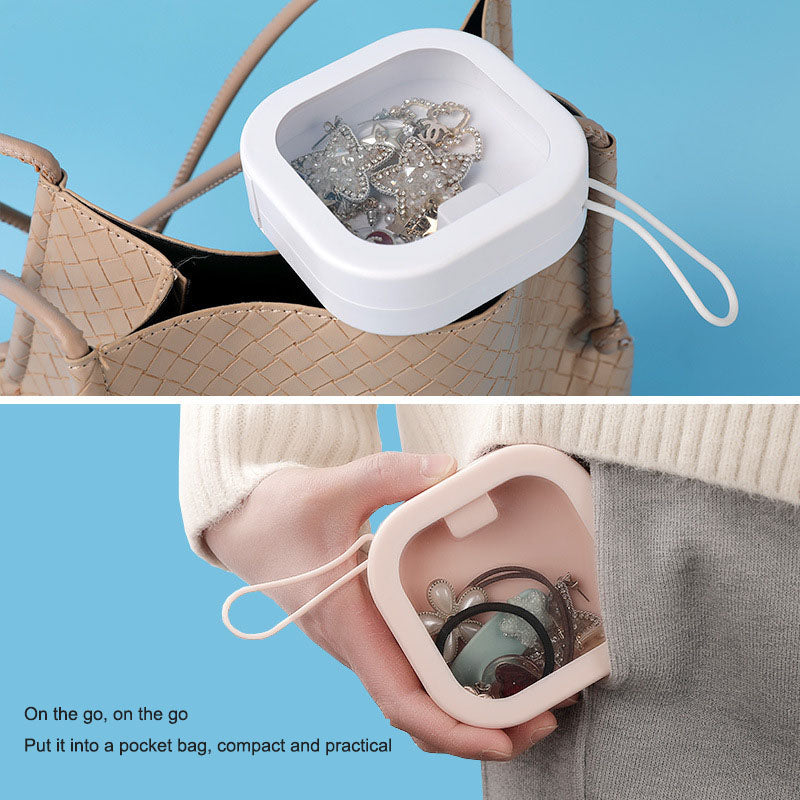 Jewelry box, portable travel storage box, hair accessories, earrings, earrings, bracelets, necklaces, headbands, portable push b