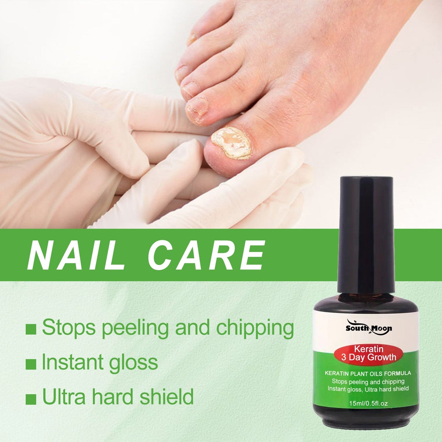 Keratin Nail Growth Oil, Gray Nail Repair Softens Nails, Remove Thickens Nails, Brightens And Nourishes Nails Liquid