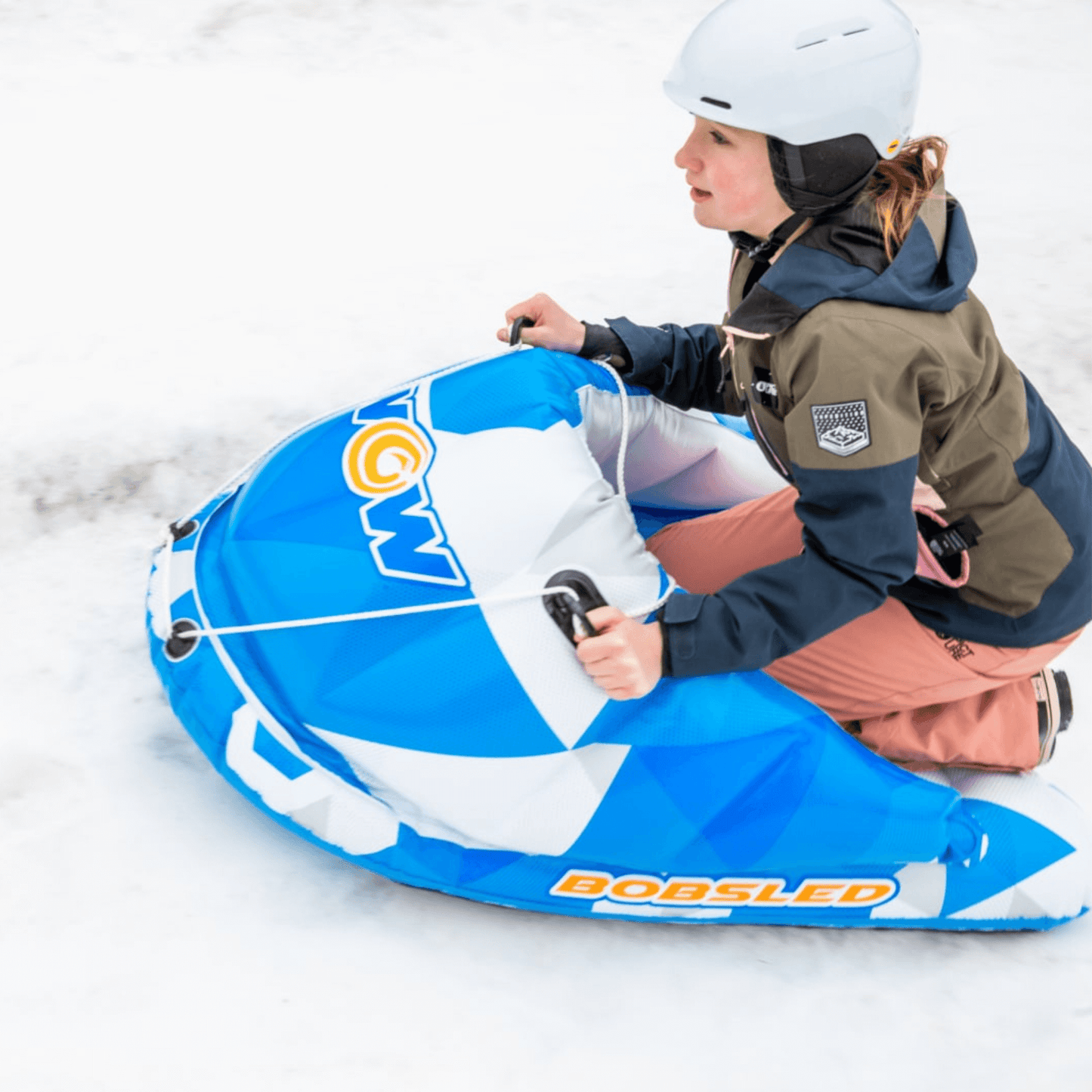 WOW Watersports Snow Tube Bobsled for Kids and Adults w Front Snow Shield