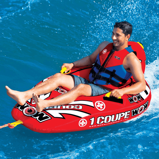 WOW Watersports Coupe 1 Person Ski Tube with Backrest and Leg Rest