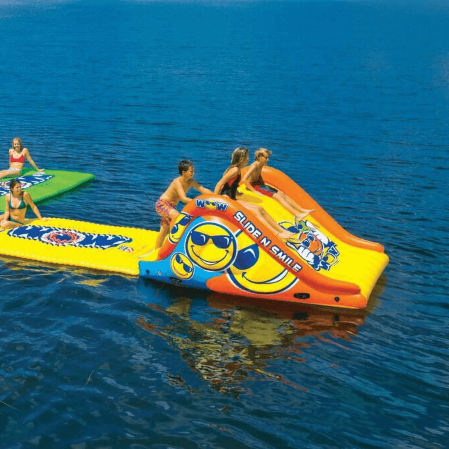 WOW Watersports Slide N Smile Floating 2 Lane Waterslide