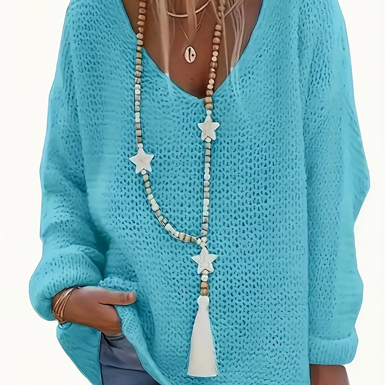 Cozy V-neck Long Sleeve Casual Sweater