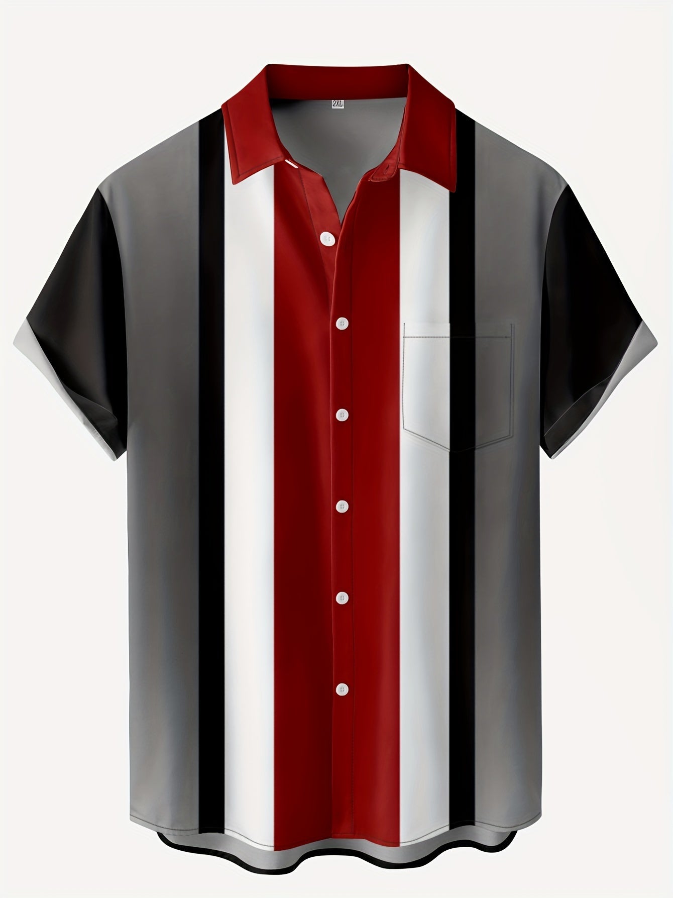 Mens 3D Stripe Lightweight Summer Casual Button Shirt