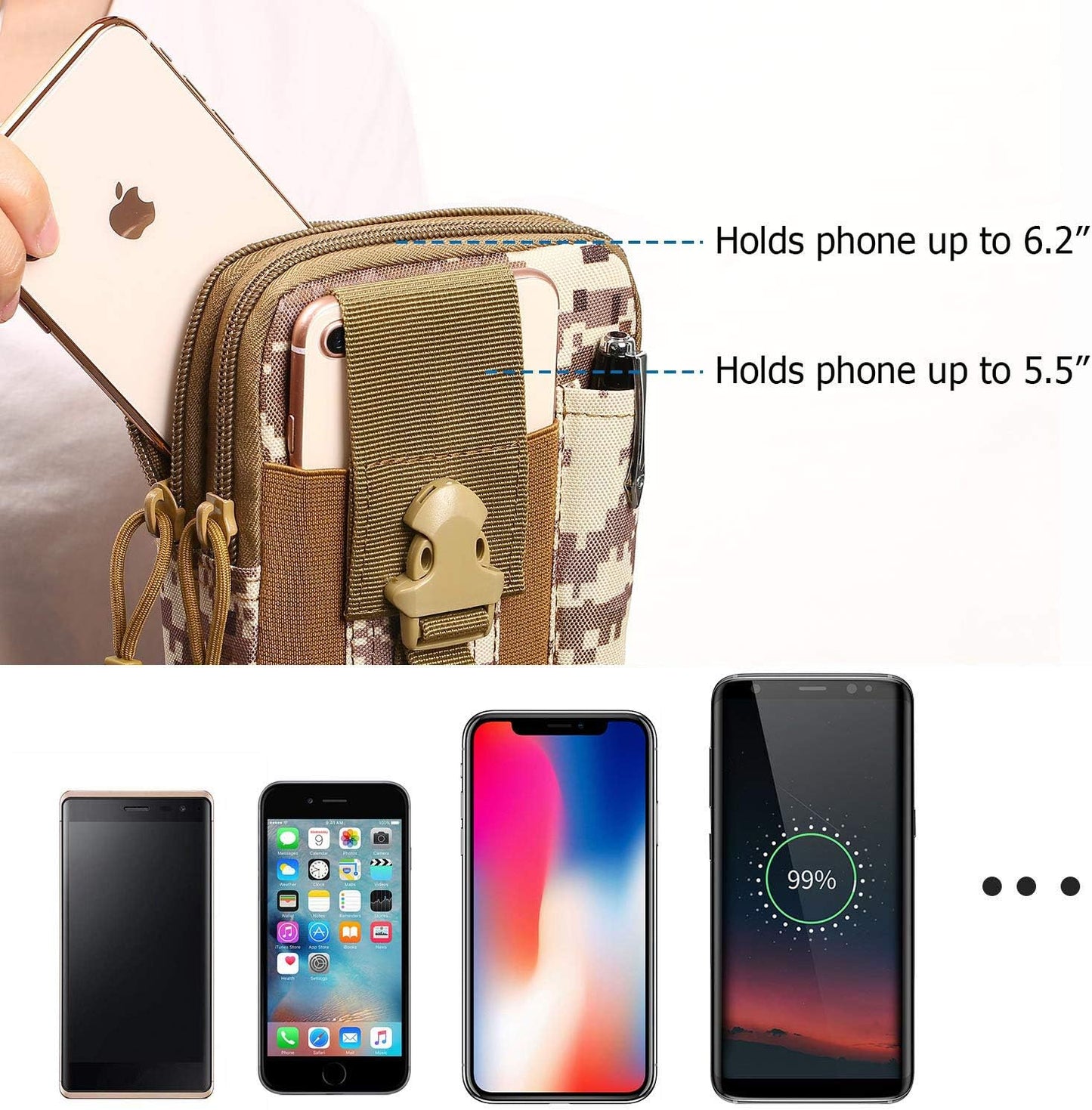 JupiterGear Tactical MOLLE Military Pouch Waist Bag for Hiking, Running and Outdoor Activities