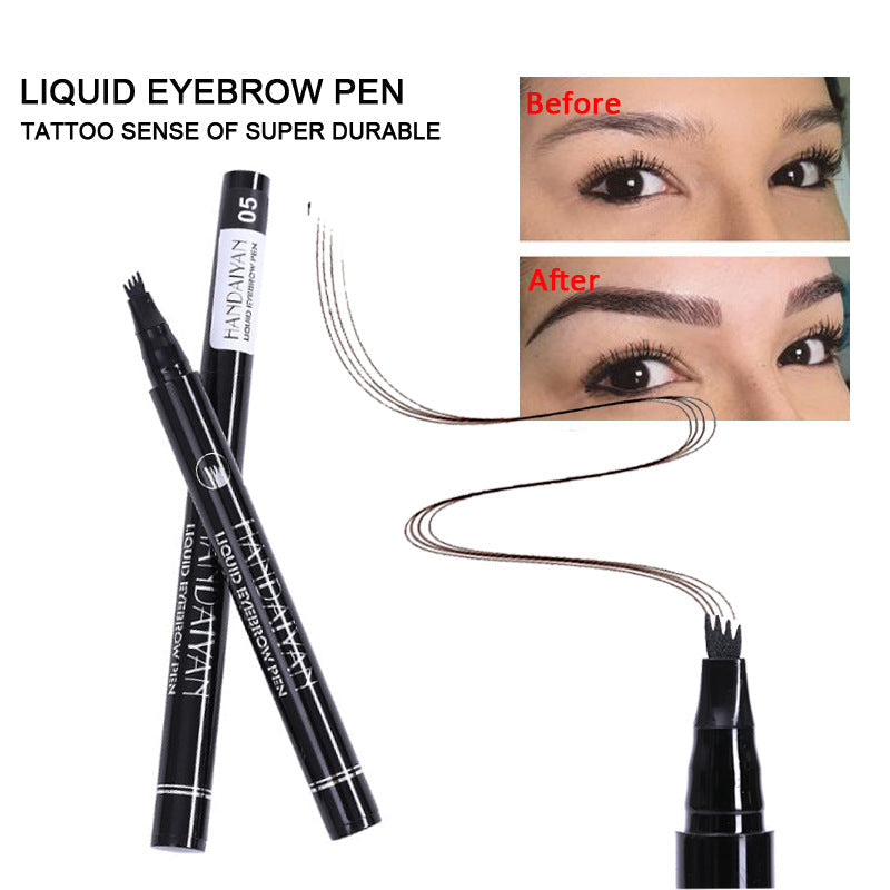 Four Head Eyebrow Pencil Liquid Eyebrow Pencil Very Fine Micro Carving Eyebrow Pencil Waterproof And Durable
