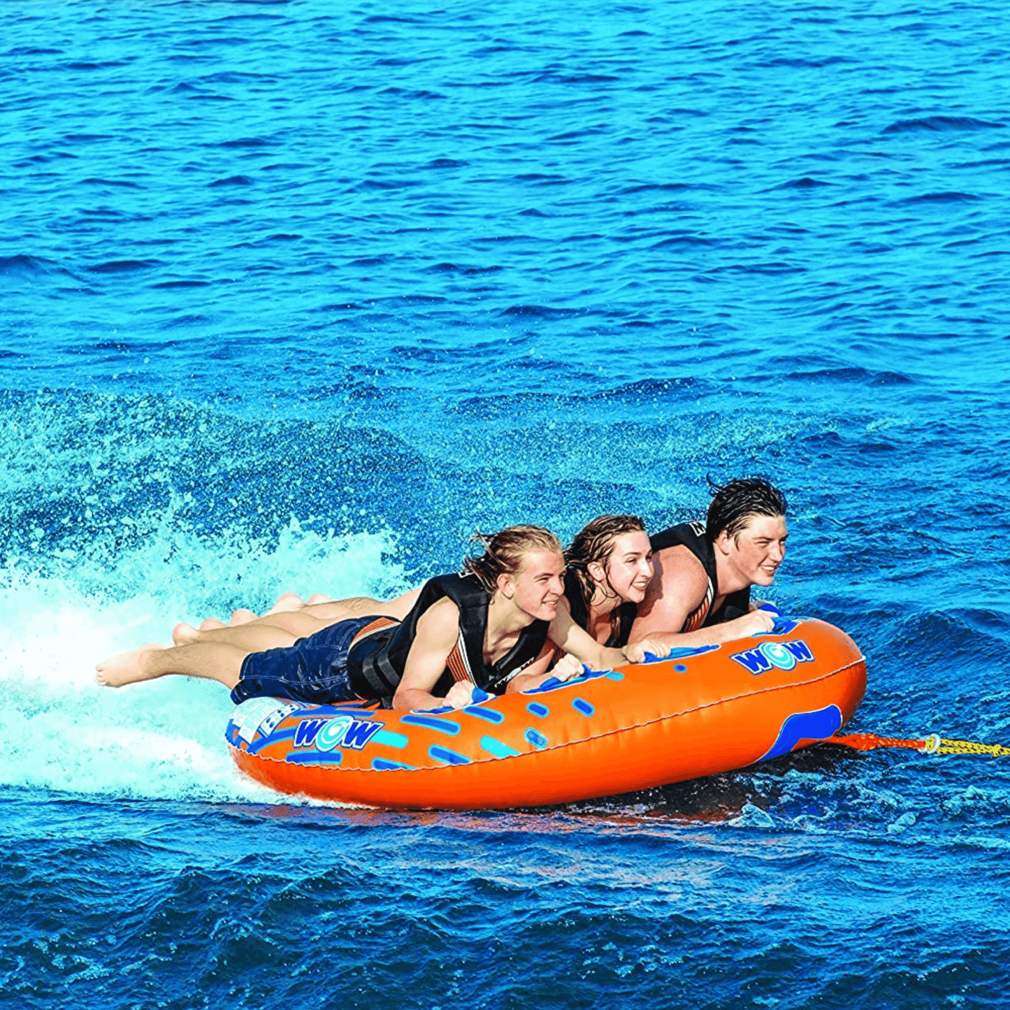 WOW Watersports Nova 3 Person Towable Deck Tube with Foam Handles