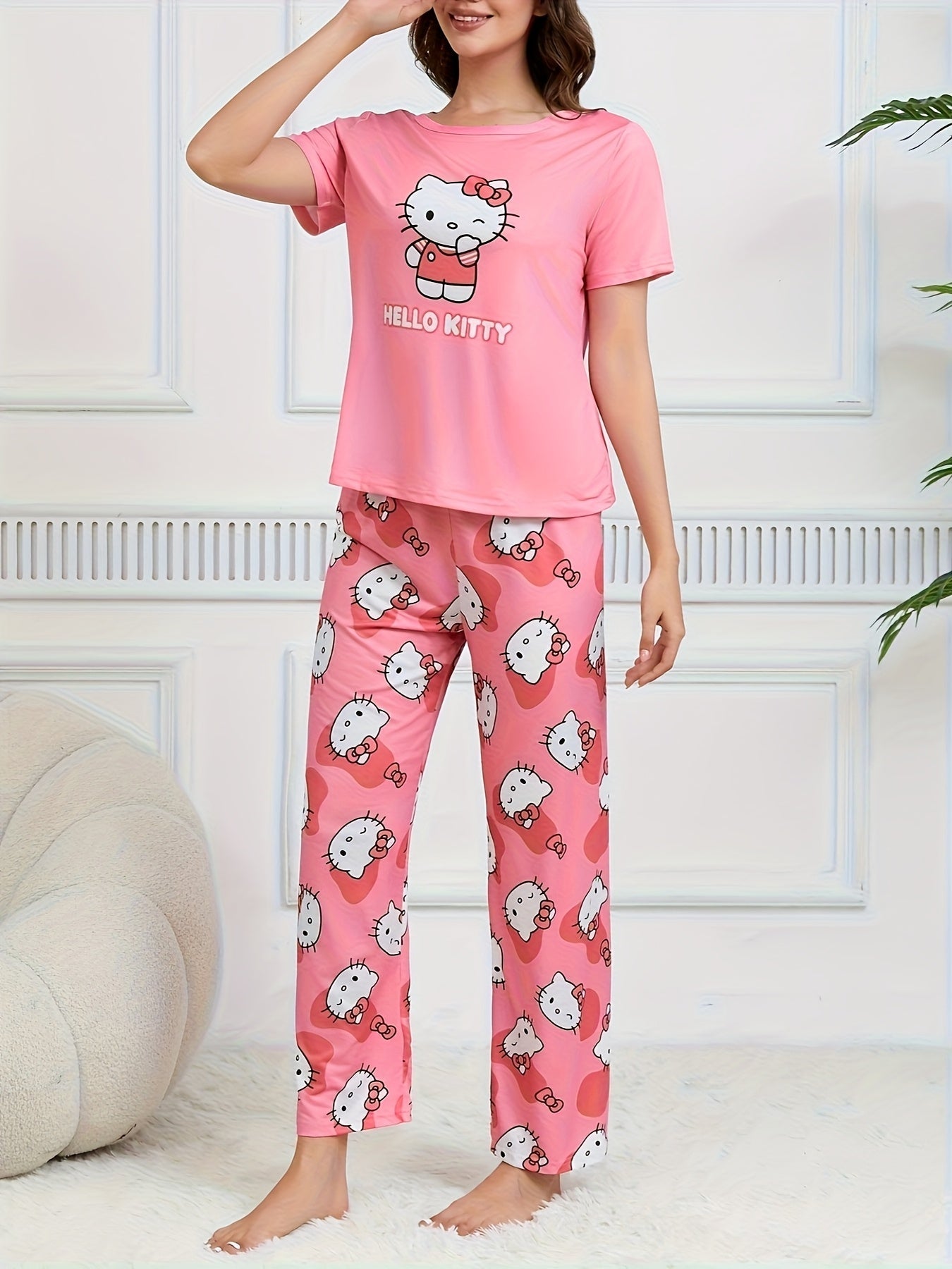 Cute Hello Kitty Pajama Set for Women  2 Sets