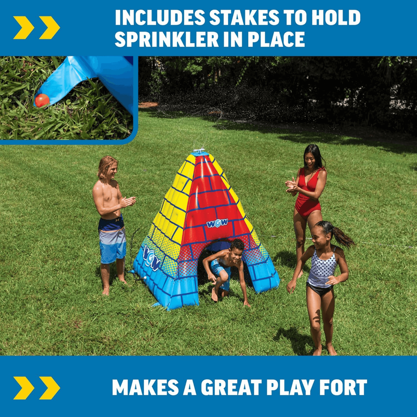 WOW Watersports 5.5ft Rainbow Pyramid Backyard Sprinkler