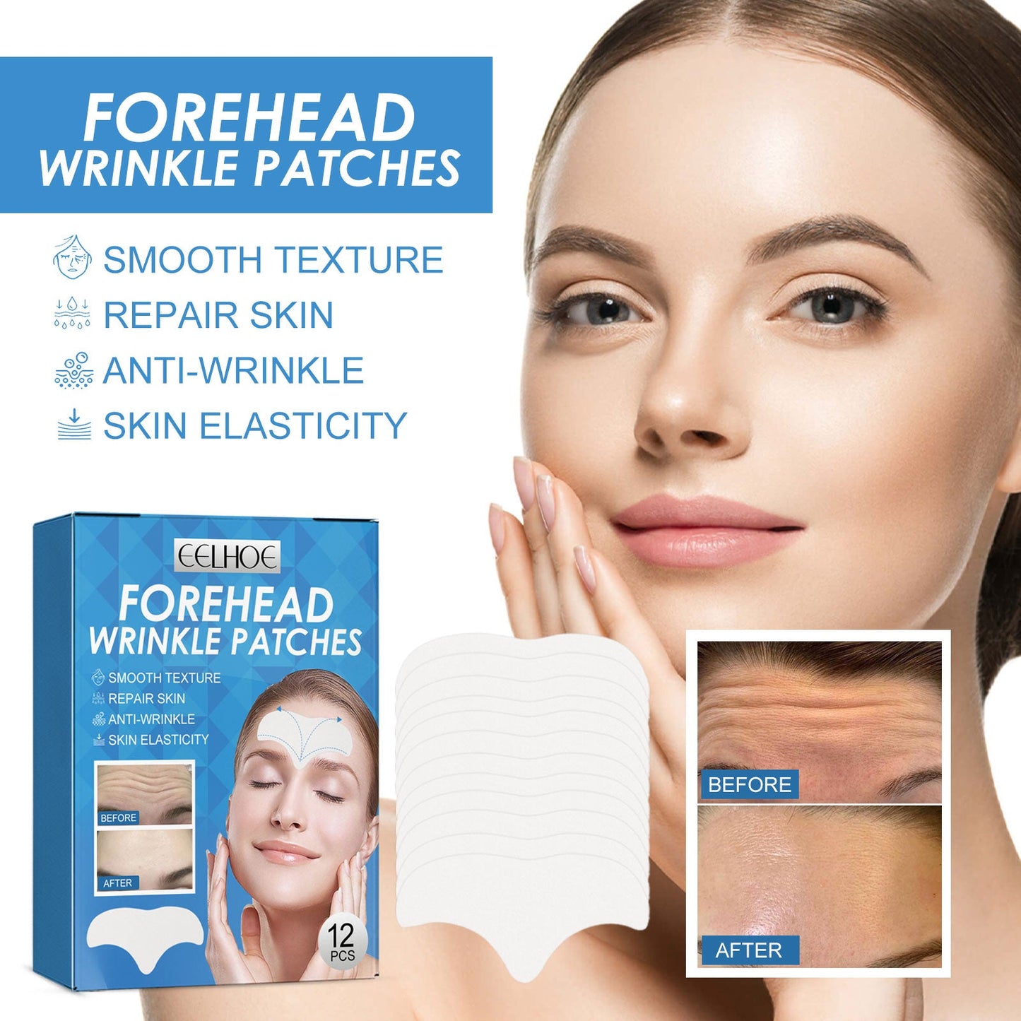 Forehead Care Patch Reduces Raised Head Lines, Firming Skin, Hydrating And Smoothing Skin Patch
