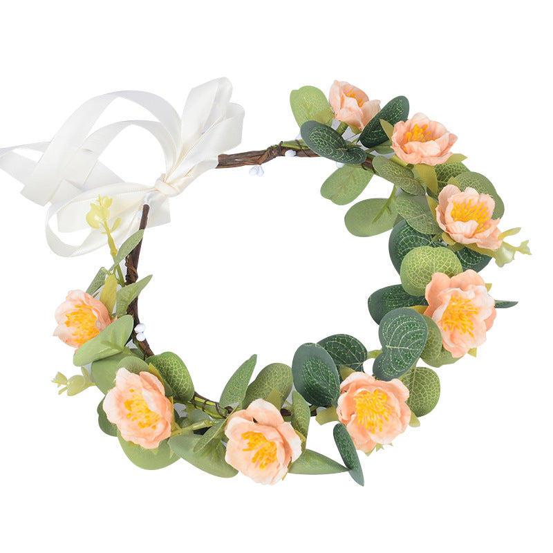 Flower garland fabric simulation flower hair accessory celebrity children's performance sweet flower wreath headwear