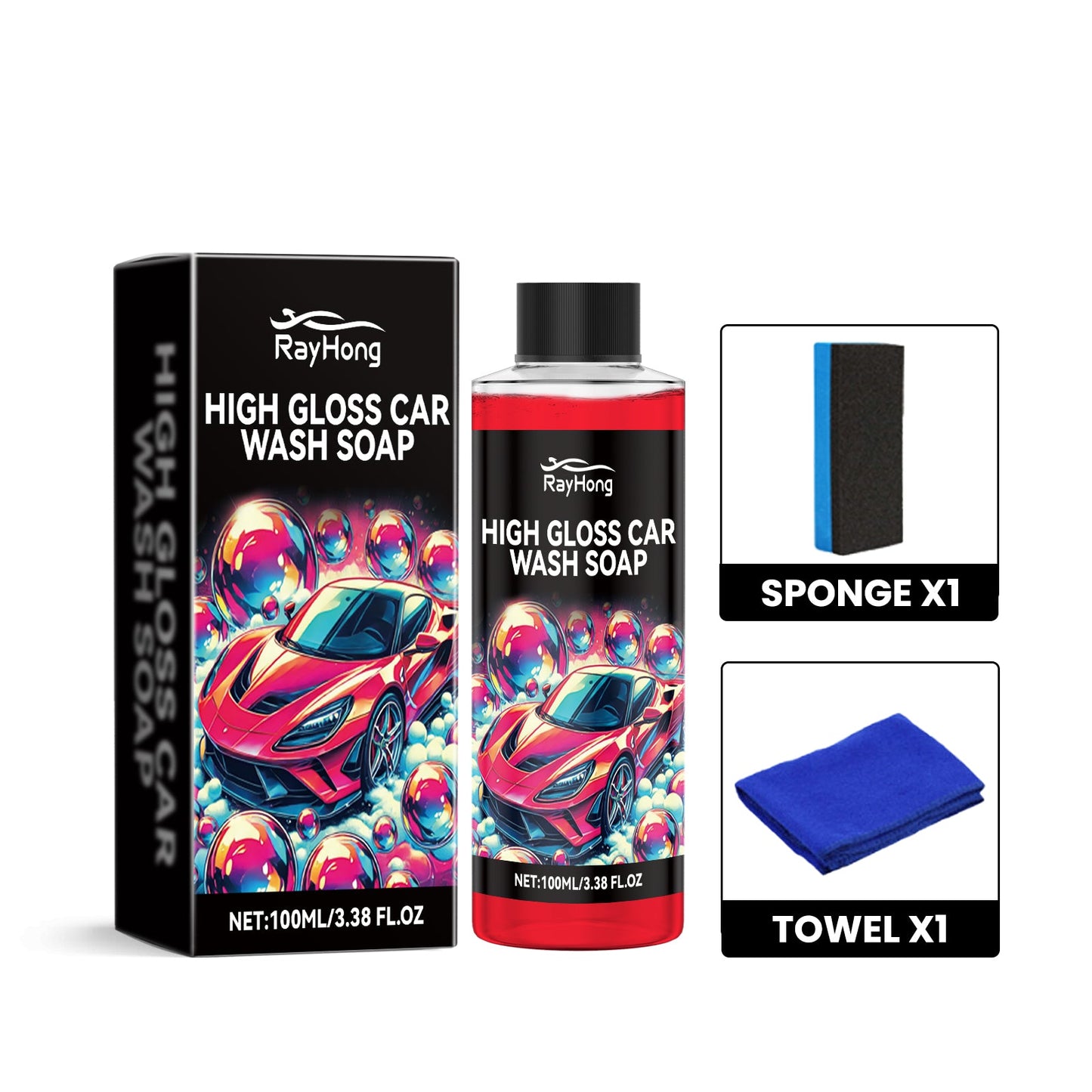 Foam Car Wash Liquid, Car Cleaning Mild Decontamination Foam Dust Refurbished Bright Cleaner