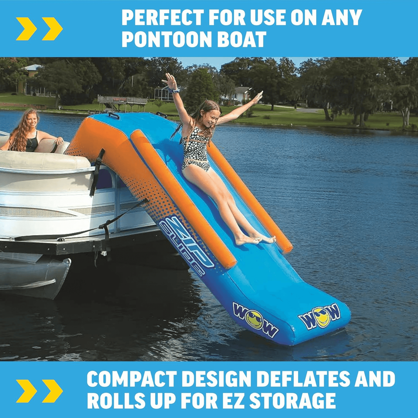 WOW Watersports Inflatable Pontoon Zip Slide for Boats