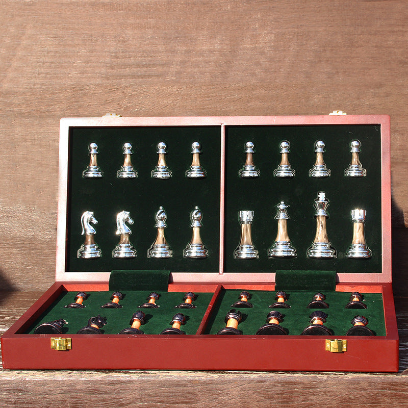 International Chess Metal Acrylic Imitation Jade Set Gift Chess Board Chess Table Western Chess Chess Pieces