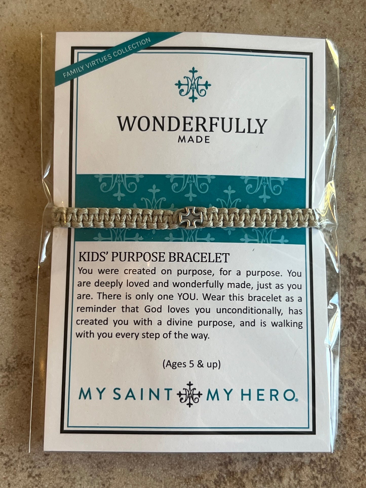 Wonderfully Made Blessed Kid’s Bracelet (Tan)