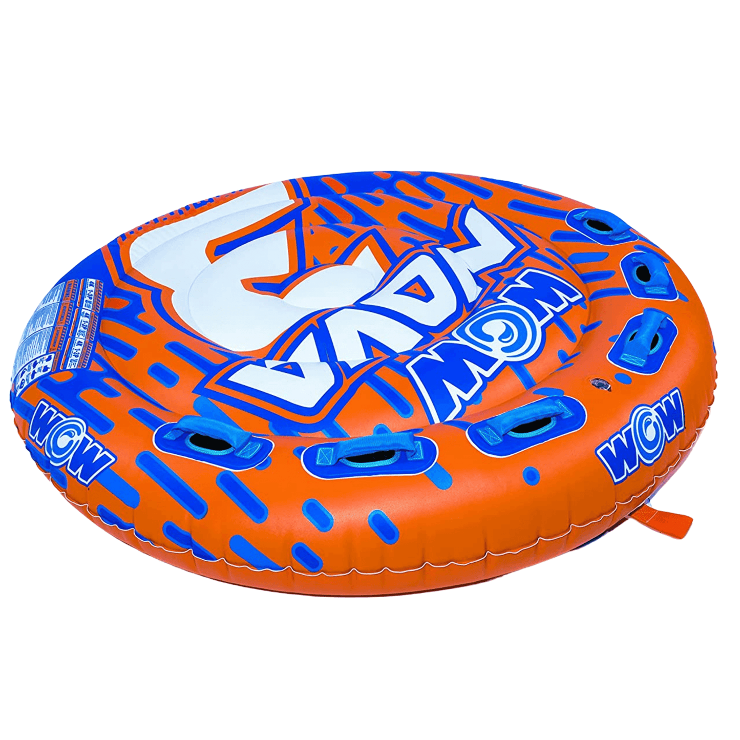 WOW Watersports Nova 3 Person Towable Deck Tube with Foam Handles