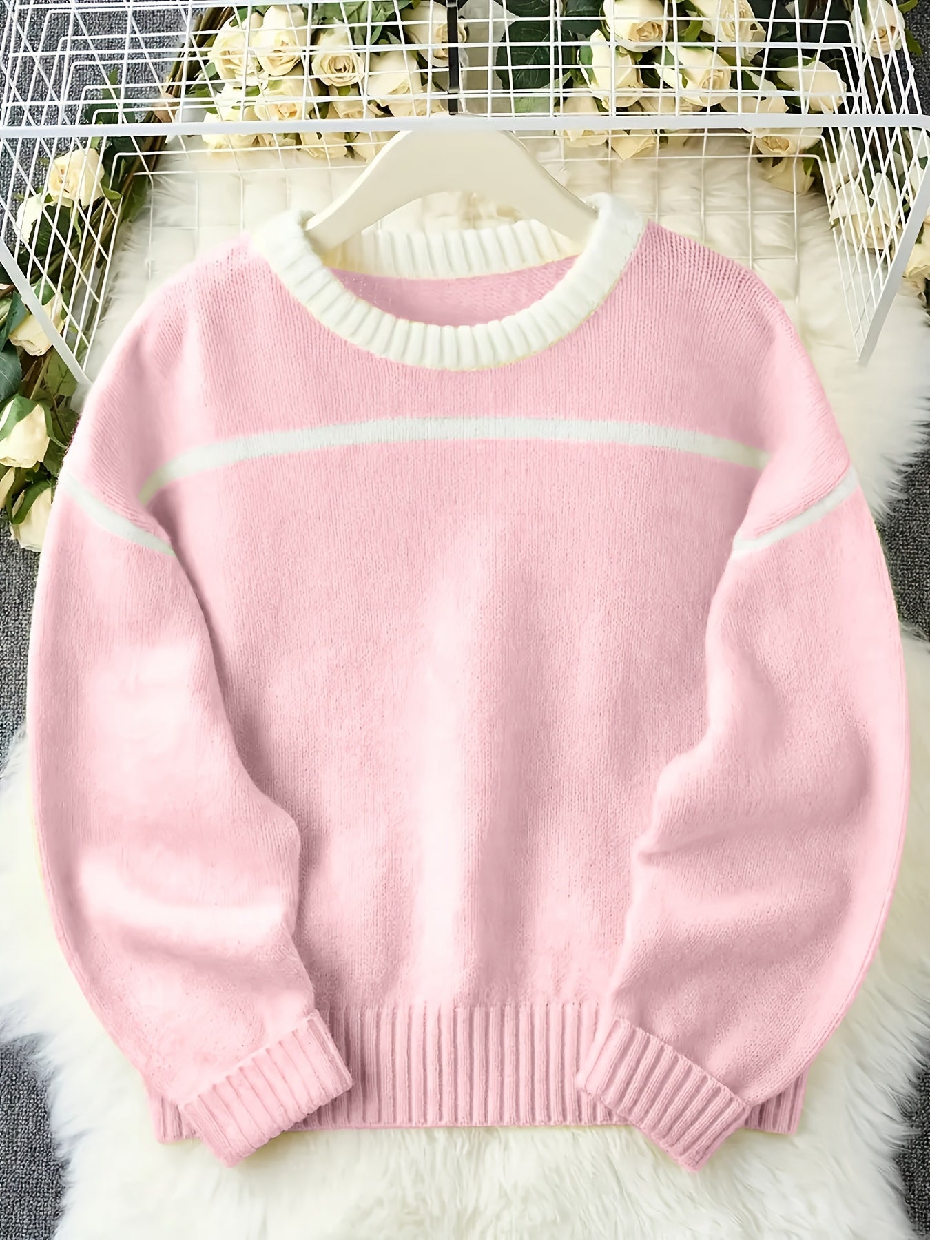 Elegant Plus Size Loose Fit Cozy Knit Sweater