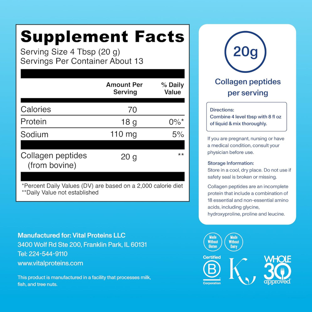 Vital Proteins Collagen Peptides 3-Pack – Unflavored &amp; Chocolate – Supports Hair, Skin, Nails, Bones & Joint Health – Grass-Fed, Non-GMO, 20g Protein per Serving – 24oz &amp; 32oz Variety