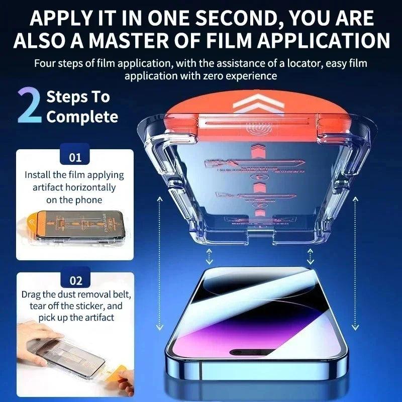 iShield Ultra-Clear Glass Screen Protector - 3-Pack, Oleophobic Coating, Easy Installation for iPhone 13/14/15 Pro & Mini