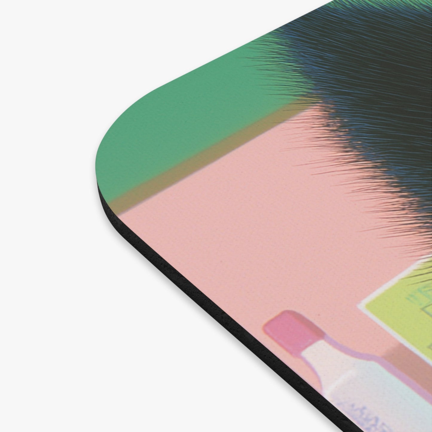 French Cat Enjoying Croissant Mouse Pad