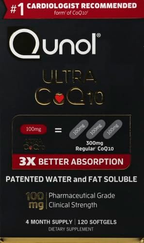 💓 Qunol Ultra CoQ10 100mg – 3X Better Absorption | 120 Softgels | Antioxidant for Heart Health & Energy Support