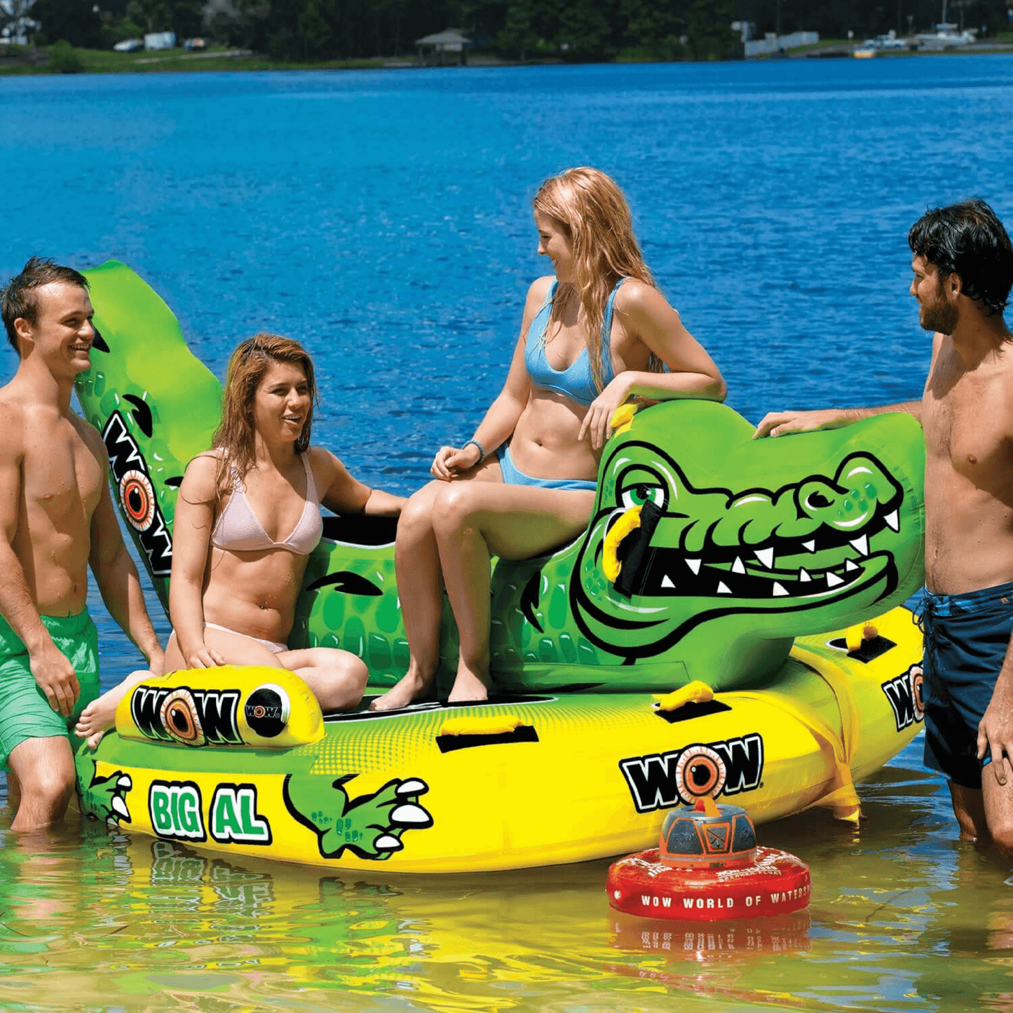 WOW Watersports Big Al 1 to 4 Person Towable with Saddle Seats and Deck Area