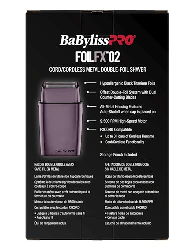 FoilFX Cord/Cordless Metal Double Foil Shaver (Purple)