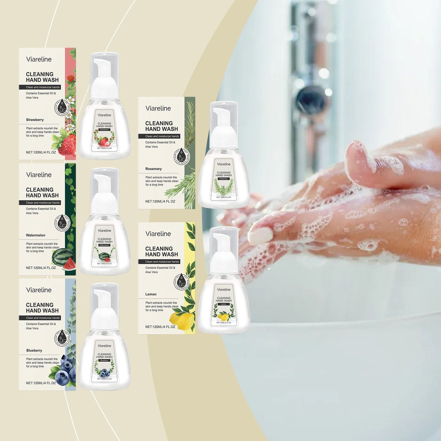 Foaming Hand Sanitizer (Blueberry Flavor) Gentle Cleansing, Soothing Decontamination, Moisturizing Care Hand Cleansing Foam